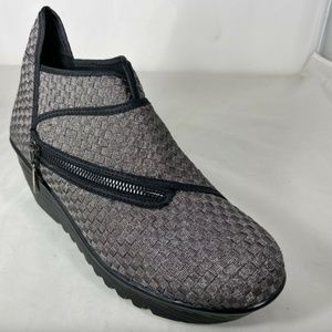 Bernie Mev ZigZag Bootie Wedge Gunmetal Color